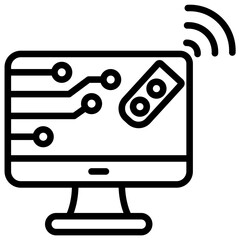 Remote Monitoring Icon Lineal Syle