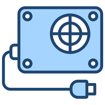 recommend clip art: Power Supply Icon Lineal Blue Style