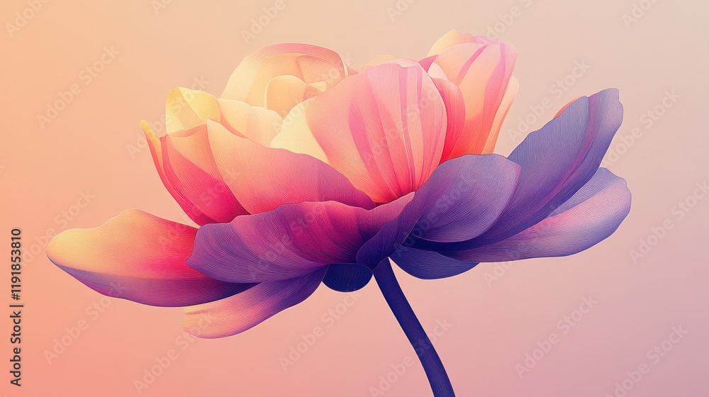 Poster Pastel pink and purple flower blossom.