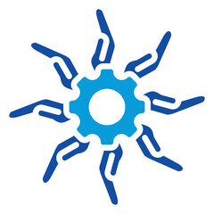 Multitasking Workflow Icon Dual Tone Color Style