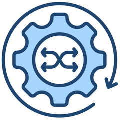 Versatile Automation Icon Lineal Blue Style