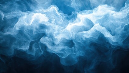 Obraz premium Abstract Blue Smoke Swirls: A Serene Digital Art