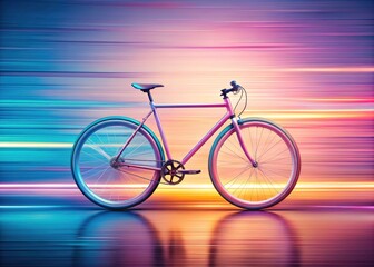 Fototapeta premium Pastel Gradient Bicycle, Minimalist Bike Art, Long Exposure Photography, Modern Art Cycling