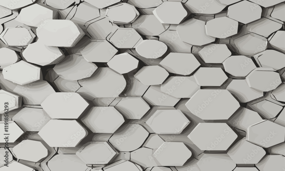 Poster abstract dark grey hexagon silver light line pattern texture style background. vector illustration.
