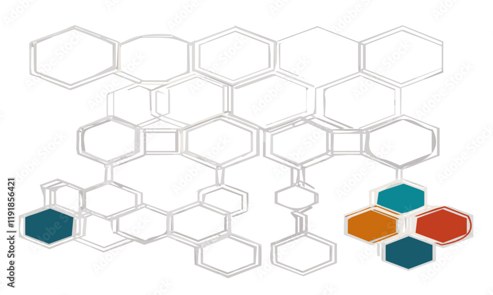 Aufkleber abstract 3d colorful hexagon pattern texture honeycomb geometric concept movement illustration rende
