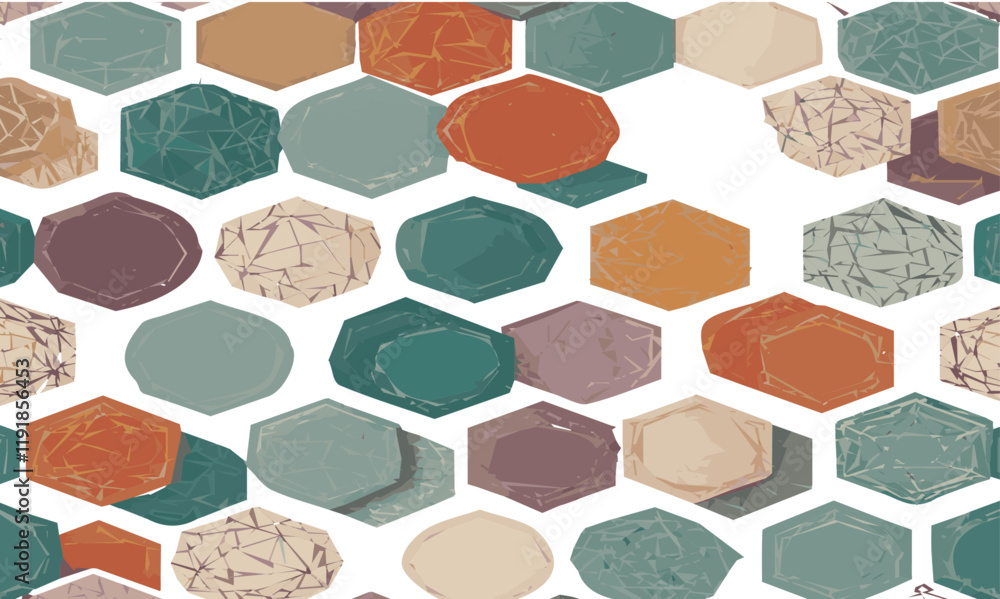 Aufkleber abstract colorful hexagon pattern texture style white background. vector illustration.