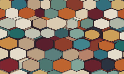 Abstract 3d colorful  hexagon pattern texture honeycomb Geometric concept movement illustration rendering graphic design use for banner, wallpaper, vector illustration.