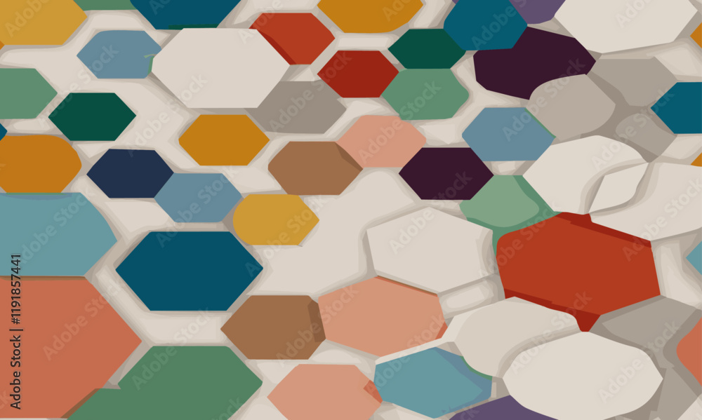 Aufkleber abstract modern 3d colorful hexagon pattern texture honeycomb geometric concept movement illustratio