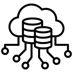Cloud Computing Icon Lineal Syle