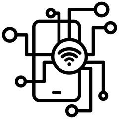 Iot Integration Icon Lineal Syle