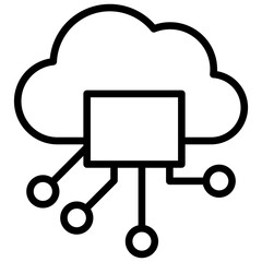 Edge Computing Icon Lineal Syle