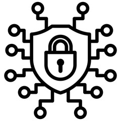 Cybersecurity Protocol Icon Lineal Syle