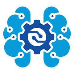 Machine Learning Icon Dual Tone Color Style
