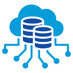 Cloud Computing Icon Dual Tone Color Style