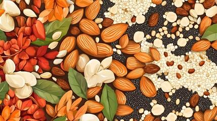 Almonds Flowers Seeds and Nuts Composition