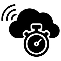 Network Latency Icon Black Style