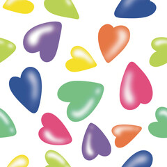 Heart Shape, Festival of Love, Heart Shape with a Variety of Beautiful Colors, Beautiful Color, Fabric Pattern, Cover, Wrap, Pattern on Product, Gift Wrapping Paper Pattern.
