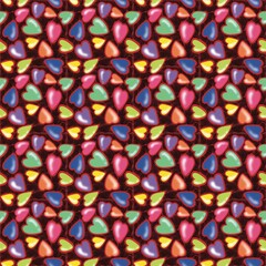 Heart Shape, Festival of Love, Heart Shape with a Variety of Beautiful Colors, Beautiful Color, Fabric Pattern, Cover, Wrap, Pattern on Product, Gift Wrapping Paper Pattern.