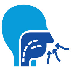 Inhalation Process Icon Dual Tone Color Style