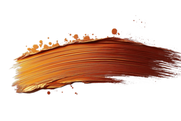 copper color brush stroke isolated on white background 