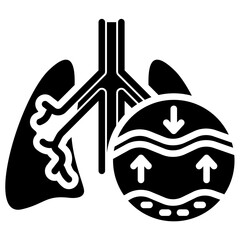 Lung Elasticity Icon Black Style