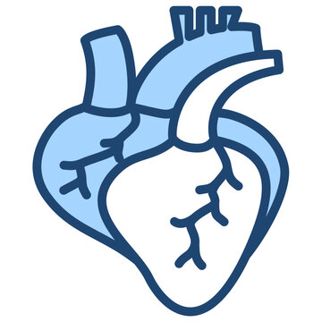 blue heart anatomy outline clip art preview