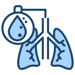 Lung Ventilation Icon Lineal Blue Style