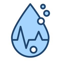 Blood Oxygen Icon Lineal Blue Style