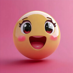 3D Happy Emoticon Illustration