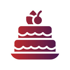 cake flat gradient icon