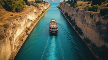 Majestic Cruise Through Corinth Canal: Greece's Scenic Waterway