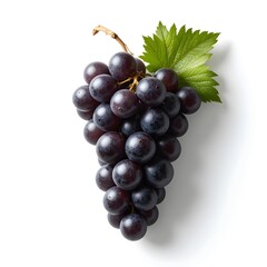 Fototapeta premium black grapes fresh fruit and white background 