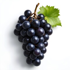 Fototapeta premium black grapes fresh fruit and white background 