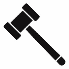 Hammer judge icon vector on white background.
