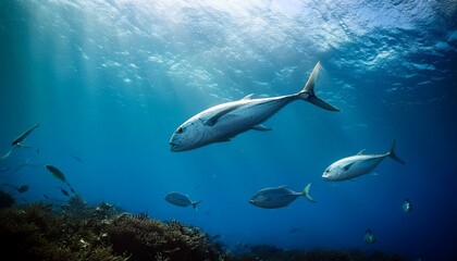 水中を泳いでいるマグロ