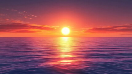 Fototapeta premium Vibrant sunset over calm ocean water. (1)