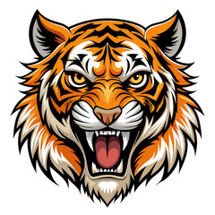 tiger head vector on background white 