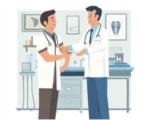 A doctor performing a thorough check-up during a patienta??s annual physical exam