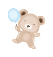 Fototapeta premium baby shower bear party balloon