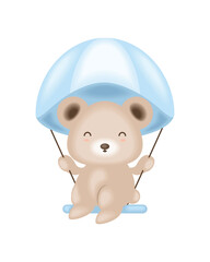 baby shower bear with parachute