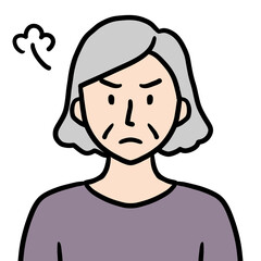 シニア女性（怒る）