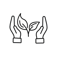 Save The Nature Icon icon. Editable flat stroke vector icon.