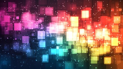 Abstract colorful high-tech background with square blocks