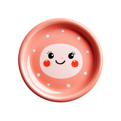 Cute Kawaii Plate Design with Blushing Face