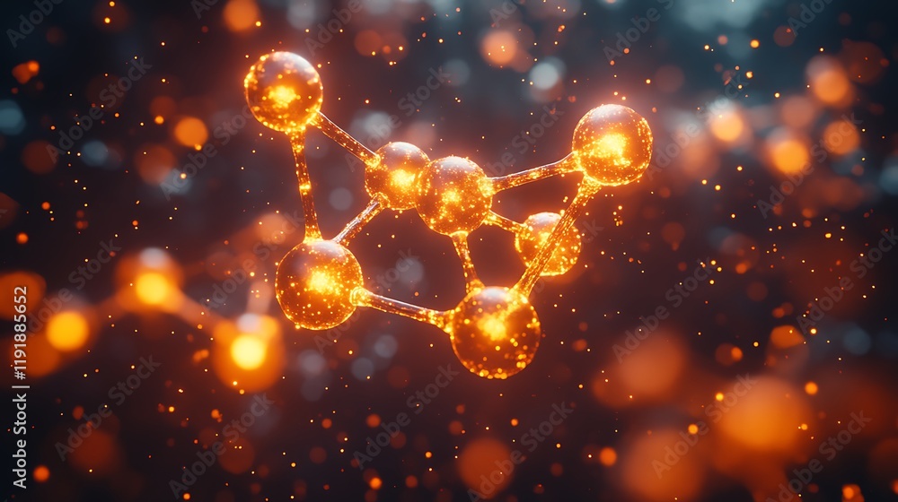 Poster glowing molecular structure abstract background
