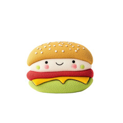 Cute Kawaii Hamburger with a Happy Expression