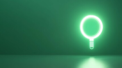 Glowing lightbulb icon on green background.  Innovation, ideas concept.