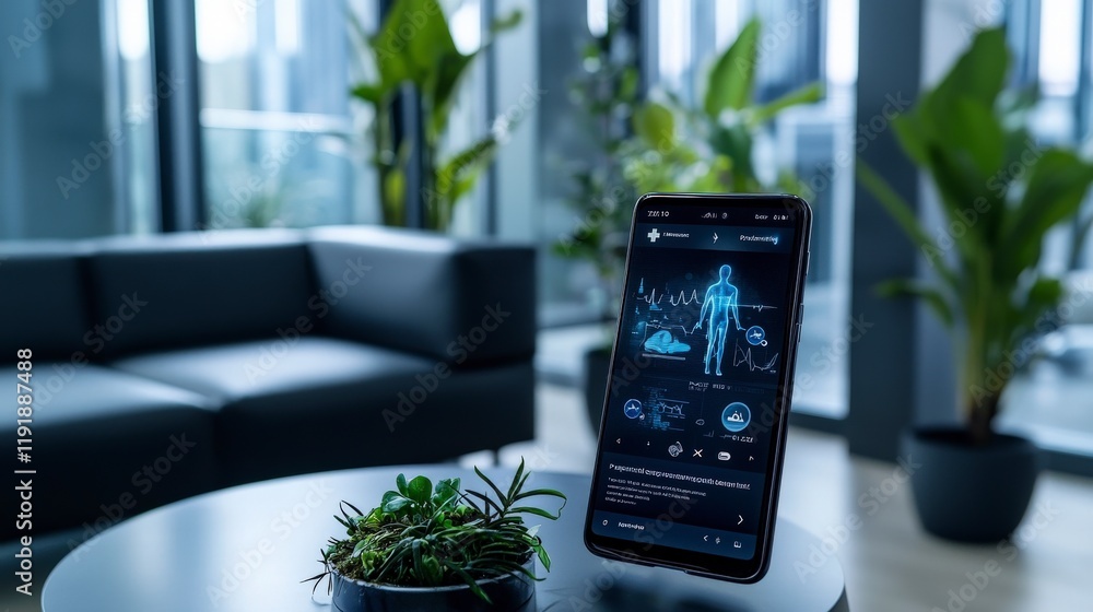 Aufkleber interactive digital notifications for health warning prevention in modern office mobile apps and tec