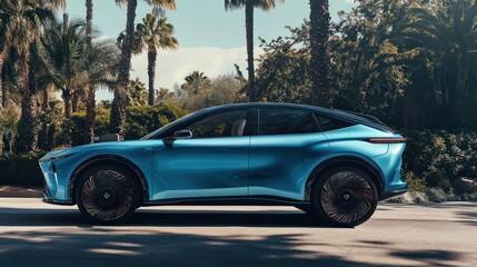 Naklejka premium A hydrogen-powered car concept designed for comfort and eco-friendliness