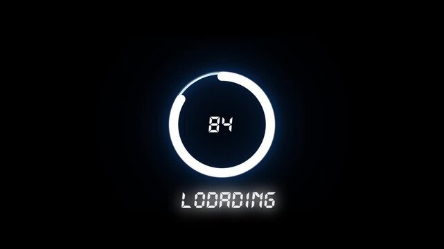 Circle Loading Animation: 0 to 100% Progress